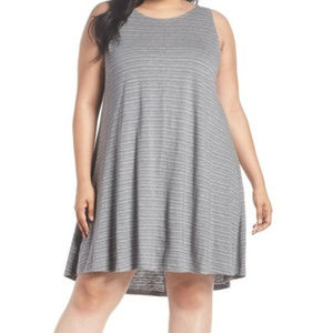 Caslon Sleeveless Gray and Ivory Swing Dress  1X